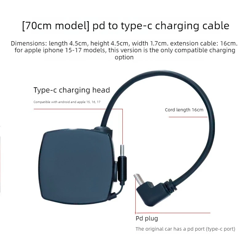 Universelles Schnelllade-Autoladegerät mit Verlängerungskabel für den Heimgebrauch, kompatibel mit Apple