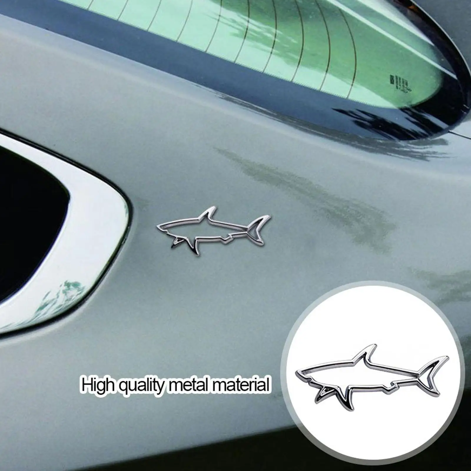 3D Metall Auto Styling Aufkleber hohlen Fisch Hai Emblem Abzeichen – Bild 4