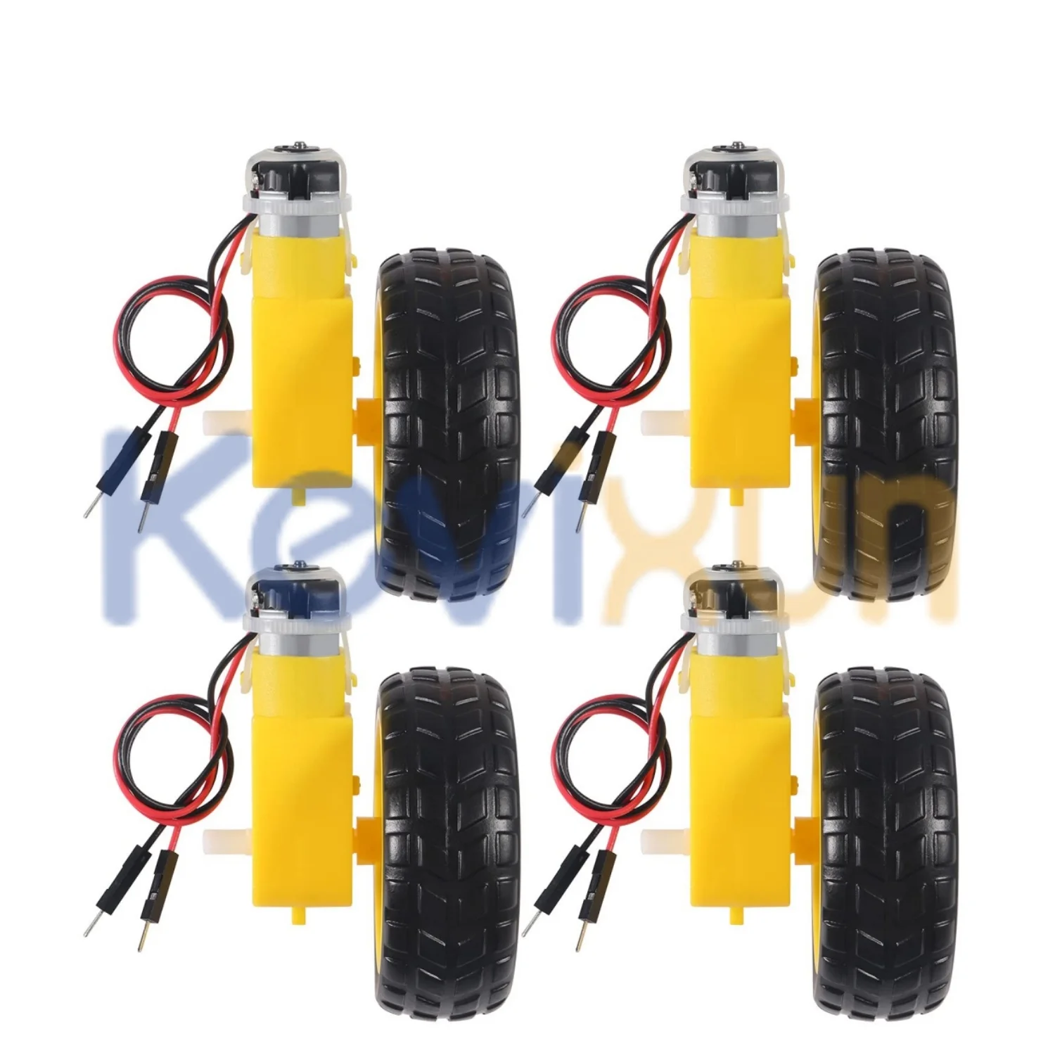 DC Elektromotor + Kunststoff TT Motor Reifen Rad 3-6V Dual (4 Stück) – Bild 3