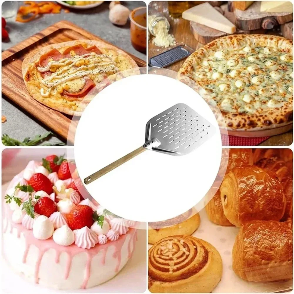 12-Zoll-Pizzaschaufel aus Metall, antihaftbeschichtet, Pizzaschale – Bild 5
