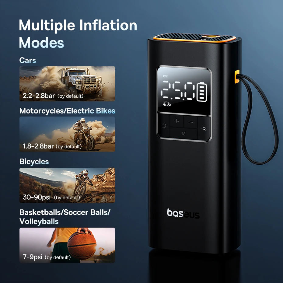 Baseus Kabellose Luftpumpe, tragbarer Luftkompressor, intelligente – Bild 6