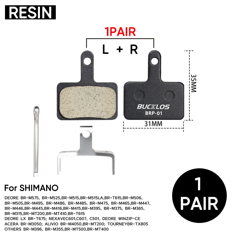 BUCKLOS Fahrrad Bremsbelag Harz Disc Pads Für SHIMANO B01S Tragen-beständig MTB Fahrrad Hydraulische