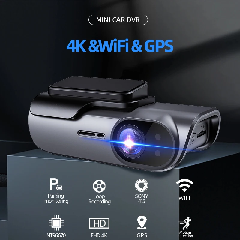 UHD 4K WLAN Dashcam mit Nachtsicht, Videorekorder, Fahrtenschreiber – Bild 2