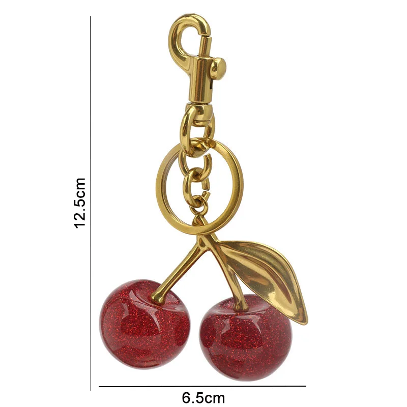 Kirsch-Charm-Handtaschen-Anhänger-Schlüsselanhänger für Damen – Bild 2