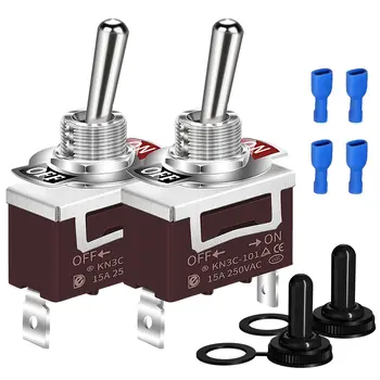 SPST Wasserdichter Kippschalter 12V DC 30A 125VAC 20A Marine Heavy Duty 2 Pin ON Off Spatenklemmen (2 Stück)