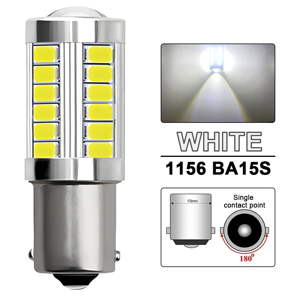 P21W Ba15s 1156 Bay15d 1157 LED Birne Blinker DRL Nebel Schwanz Bremse Reverse parkplatz Lampen 12V 33SMD
