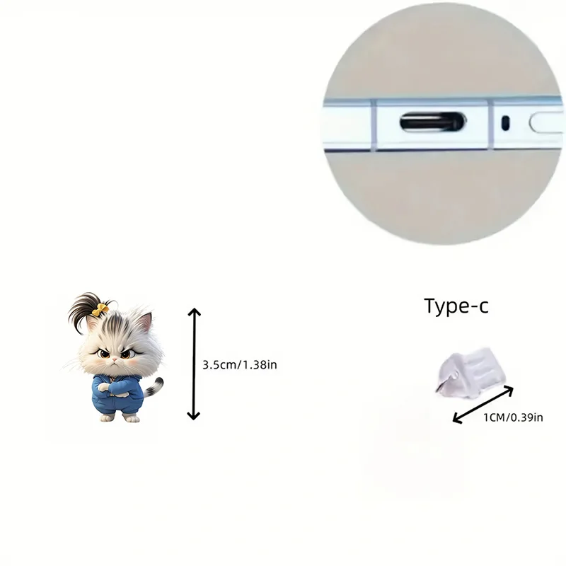Mode Mini Cartoon Katze Hund Telefon Staub Stecker Anhänger Geeignet – Bild 2