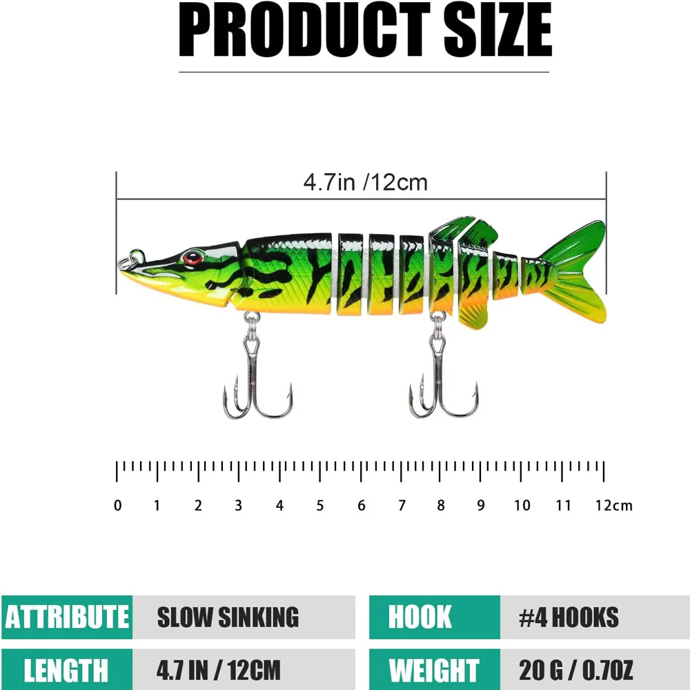 ANFS Angelköder für Barschforellen, mehrfach gegliederte Swimbaits – Bild 4