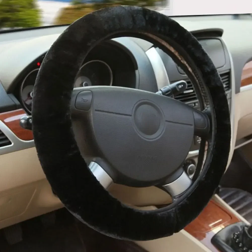 Universal Auto Auto Lenkrad abdeckung warm weich Fuzzy Plüsch Winter – Bild 4