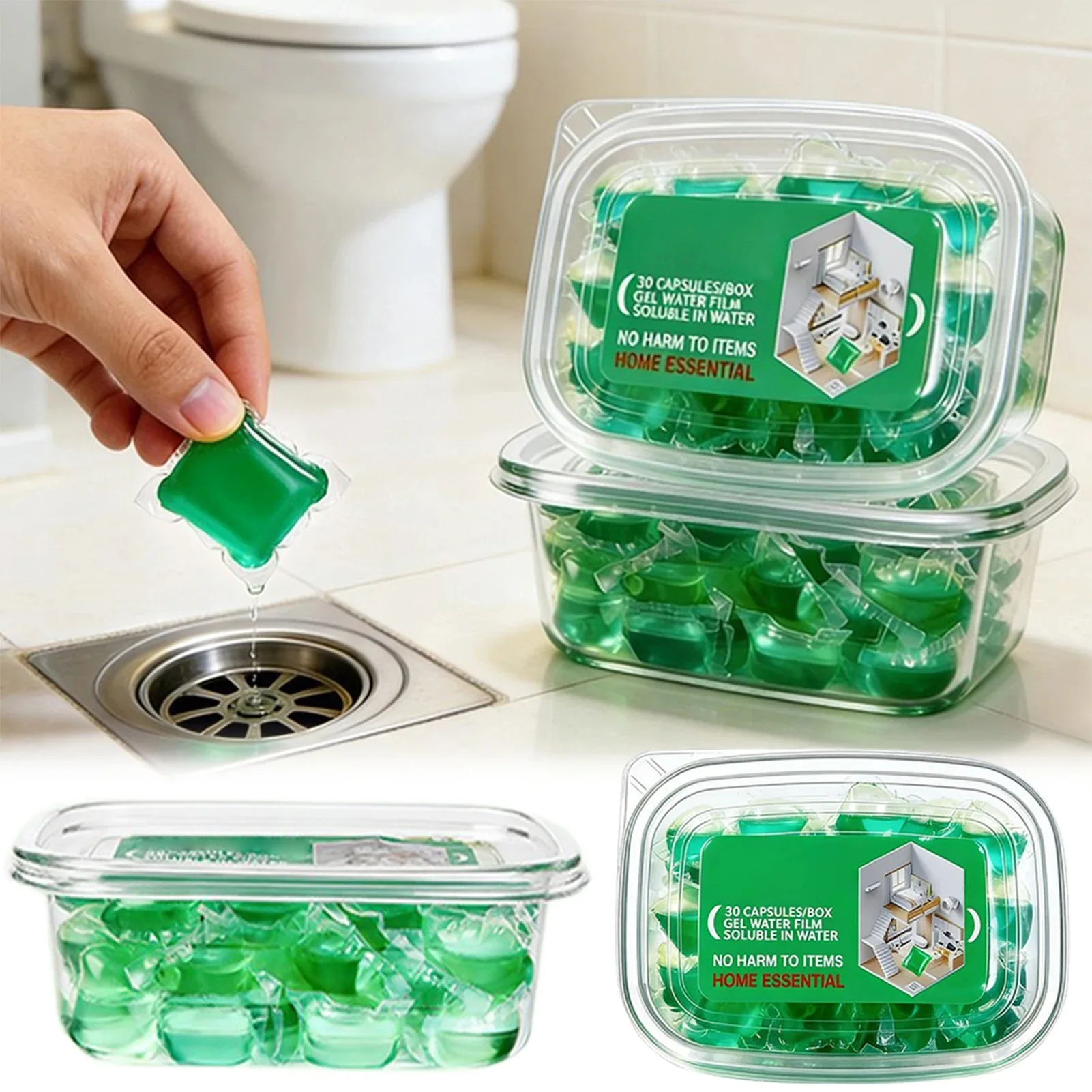 Geruchsentferner, Kanalreiniger, Duftgel, Lufterfrischer für Waschbecken und Abflüsse, wasserlösliches Gel