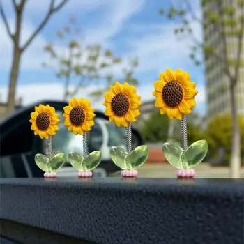 Niedliche schüttelnde Sonnenblume, Auto-Dekoration, lustige Armaturenbrett-Ornament für Auto-Innenraum-Styling
