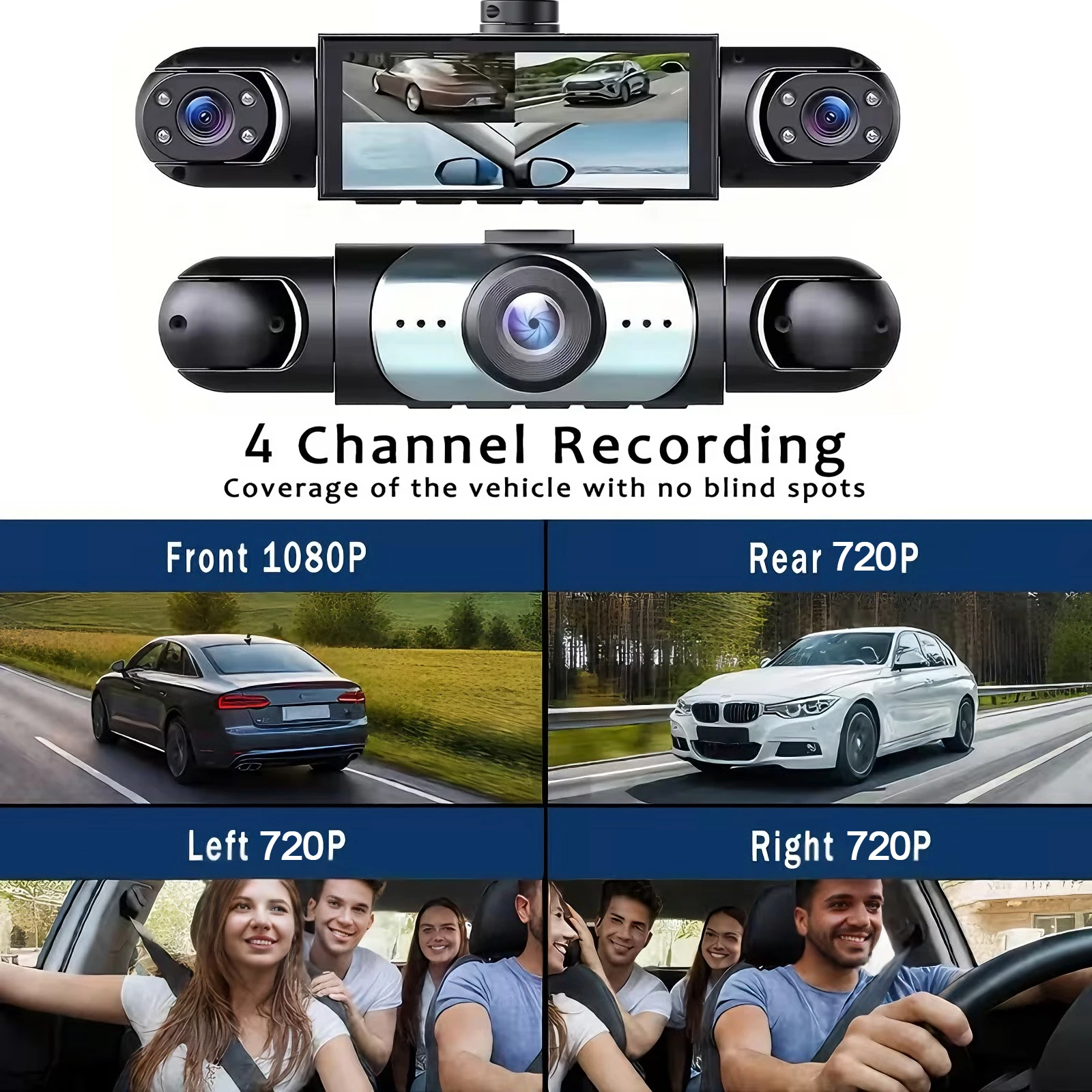 Dashcam, Fahrzeug-DVR-Videorecorder, 4 Kameras für Autos, Blackbox – Bild 2