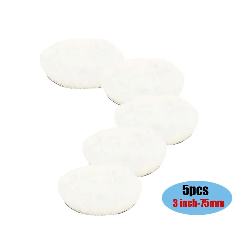 Set Woll-Polierscheiben 75mm Wachs-Polierpads Autolackpflege Poliermaschine Polierpads (5 Stück)