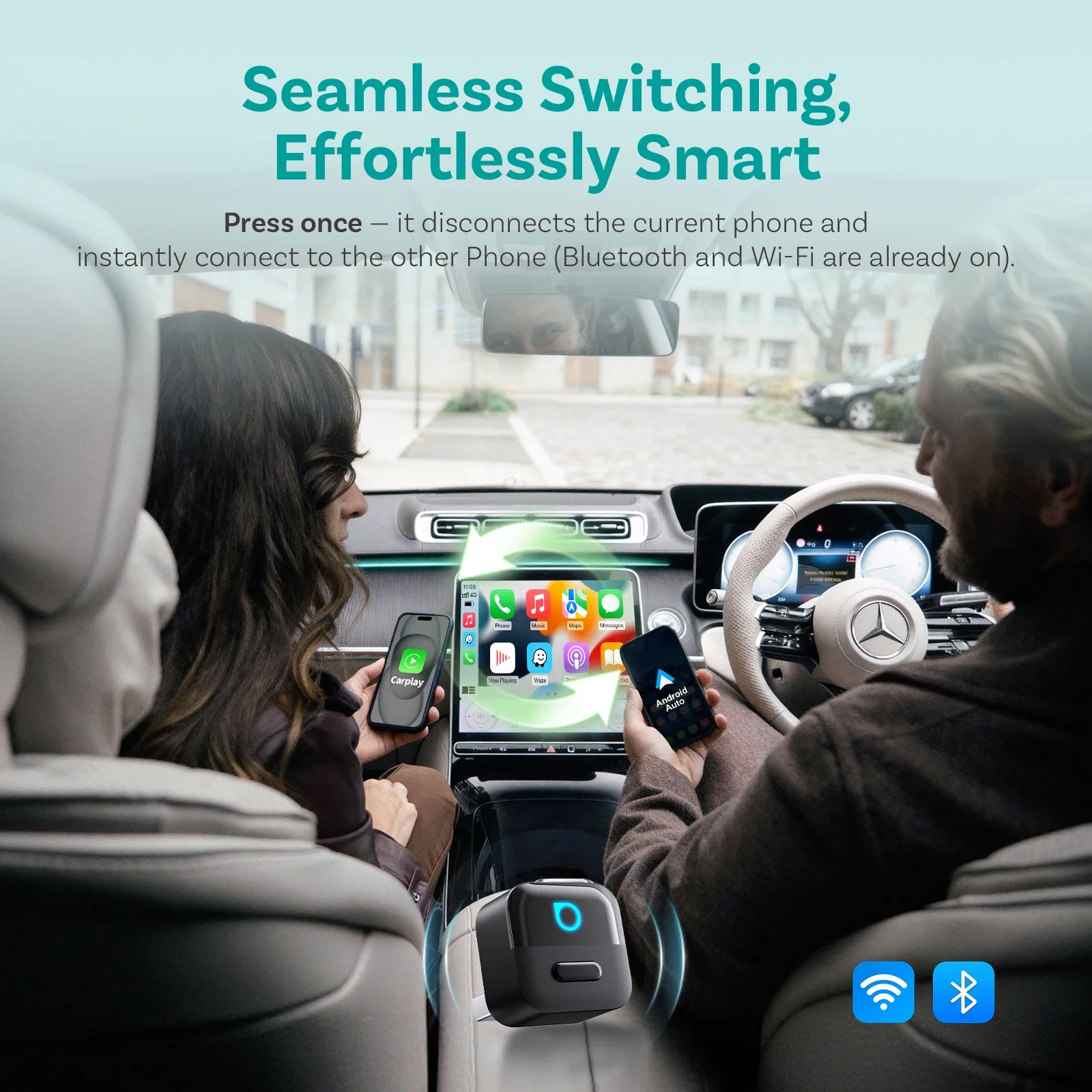 OTTOCAST Mini Pico 2in1 Wireless CarPlay Wireless Android Auto Adapter – Bild 4