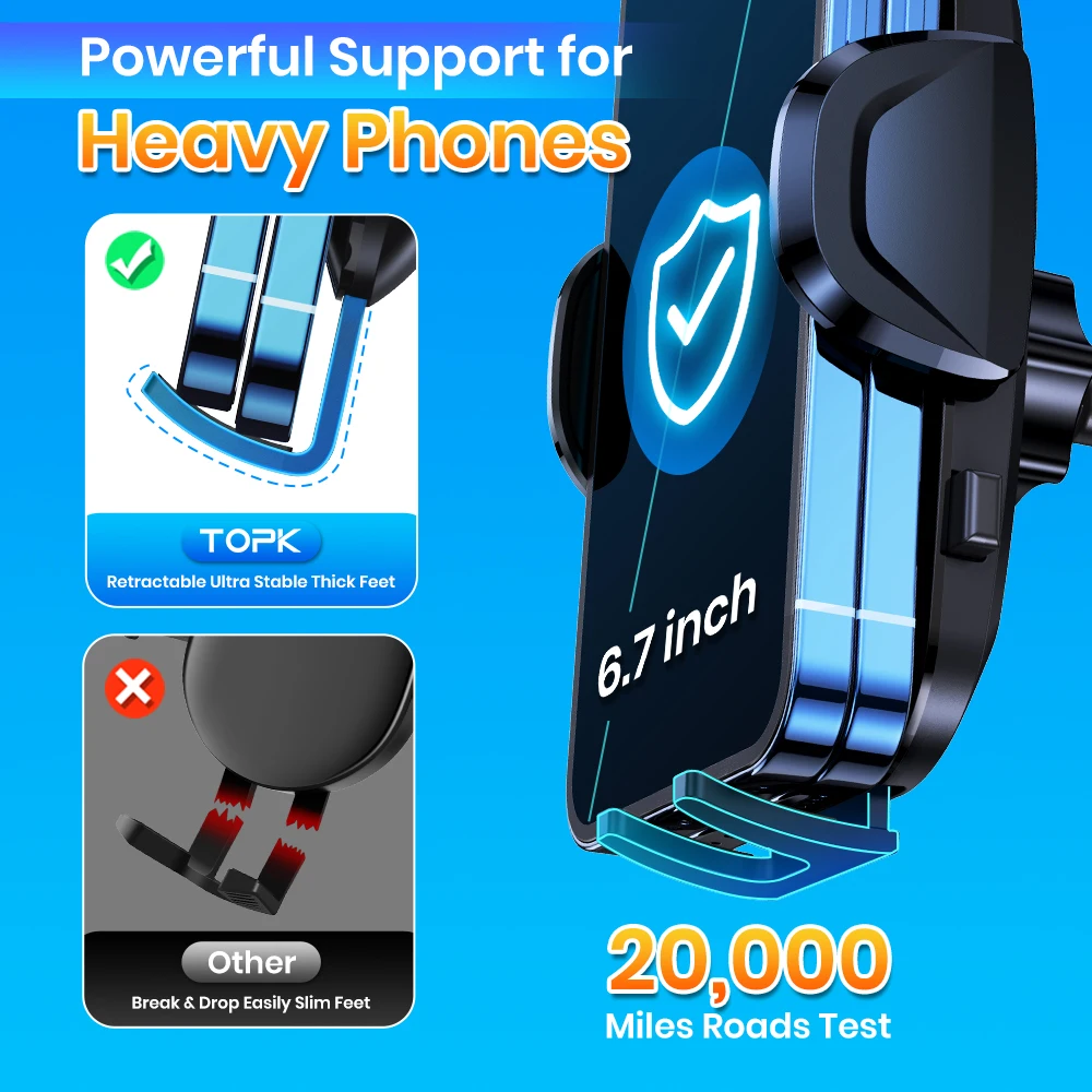 TOPK Universal Autotelefonhalter Schwerkraft Autohalterung für Telefon – Bild 6