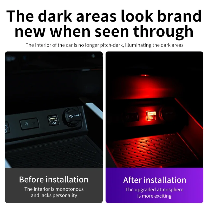 Auto Umgebungslicht LED Atmung Nachtlicht Auto Innenraum USB – Bild 4