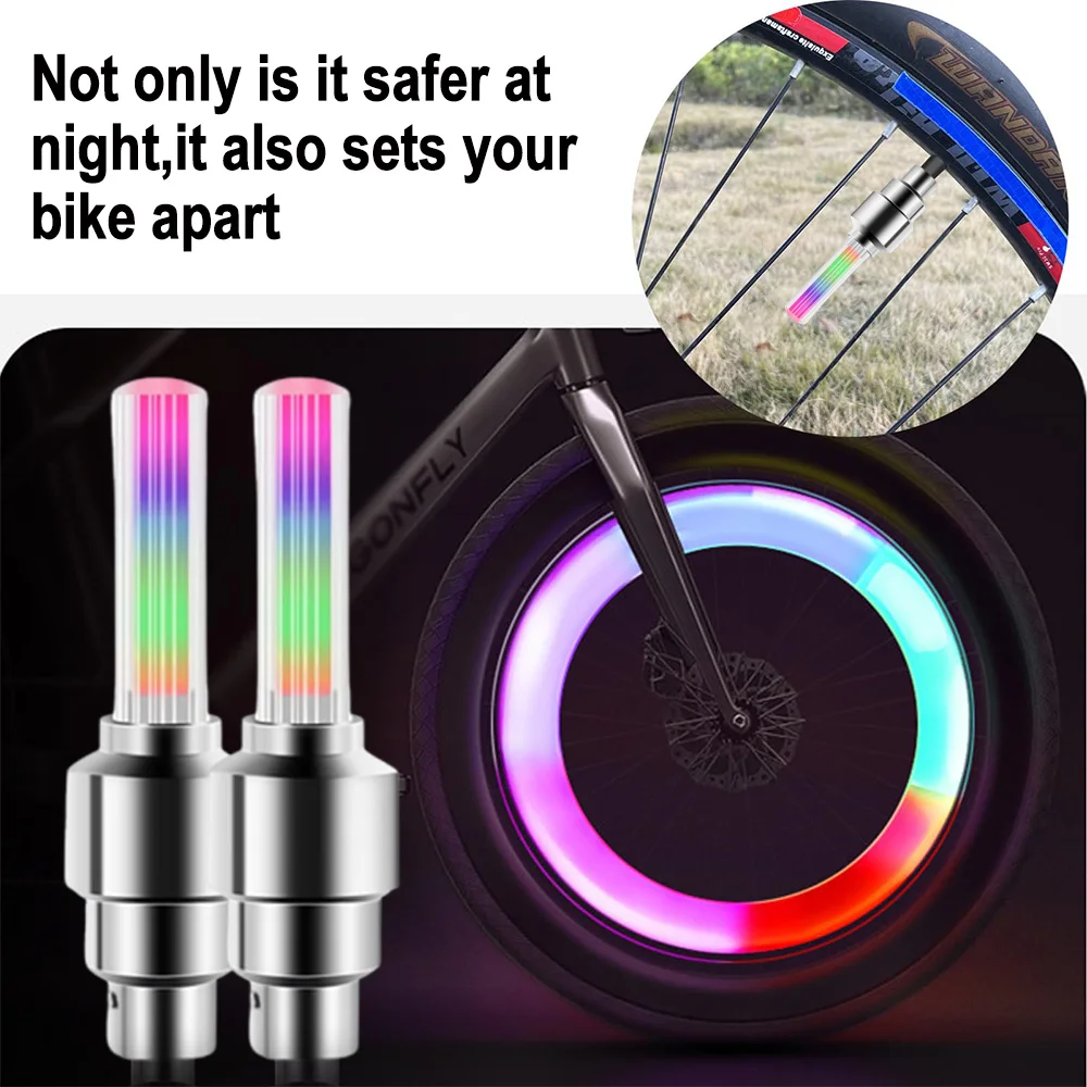 LED Fahrrad Ventil Licht, Neon Fahrrad Speichen Licht, Fahrrad Reifen – Bild 2