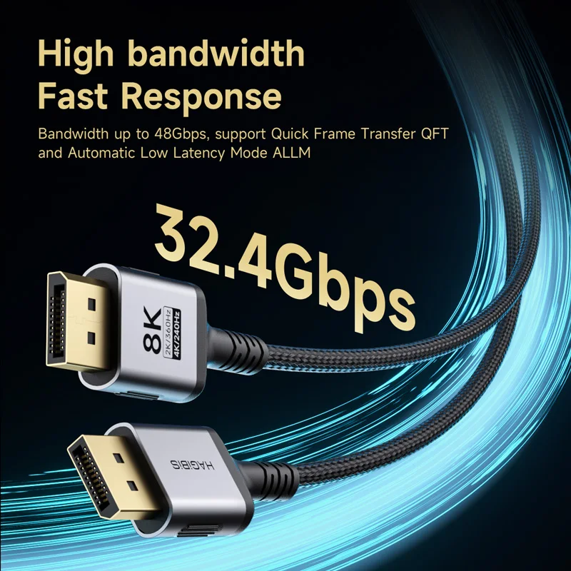 Hagibis 8K DisplayPort-Kabel 1,4 DP-Kabel mit hoher – Bild 6