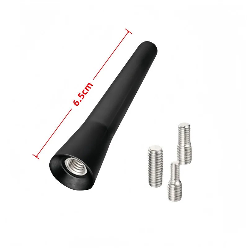 Starke Funkdachhalterung FM AM DAB Schwarz 6,5 cm Länge Auto Universal mit Schrauben Autoantenne Mini Short