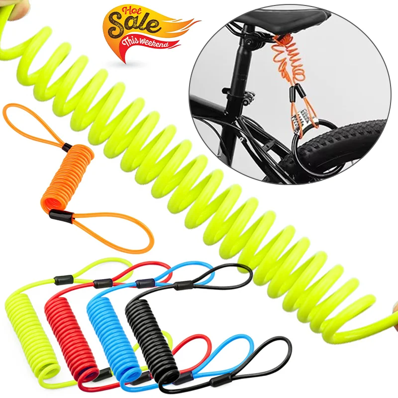 120 cm Motorrad Frühling Kabel Schloss Anti Diebstahl Seil Alarm Disc Lock Moto Bike Roller Sicherheit