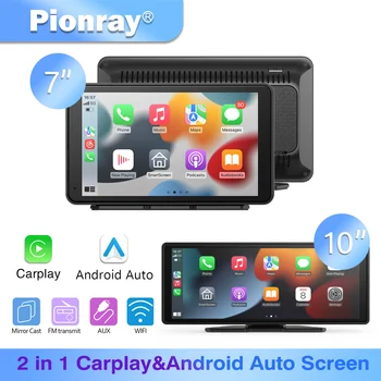 Pionray 7/10 Zoll Android Auto Universal Tragbare CarPlay für Auto Bildschirm Auto Radio Video Drahtlose