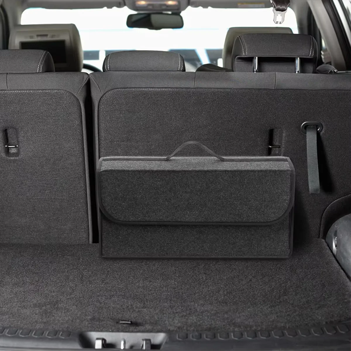 Dunkelgraue Autofilz-Aufbewahrungsbox Auto-Aufbewahrungstasche – Bild 5