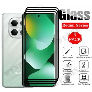 Gehärtetes Glas für Redmi Note 15 / Note 15 Pro / Note 15 Pro Plus 4G 5G gebogene Vollabdeckung (3 Stück)