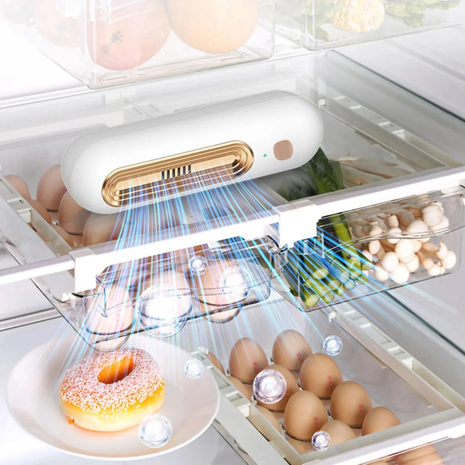 Kühlschrank Deodorant Luftreiniger USB Lade Lebensmittel Regal – Bild 3