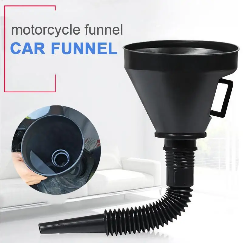 Motorrad-Öltrichter-Werkzeugset, Weithals-Öltrichter, Flexibler Langer Hals, Abnehmbarer Filter, Kfz-Werkzeuge