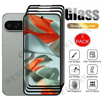 Gehärtetes Glas für Google Pixel 11 10 9 Pro XL 8 7 6 Pro 7A 6A 5A 4A 3 XL gebogener, vollflächiger (3 Stück)