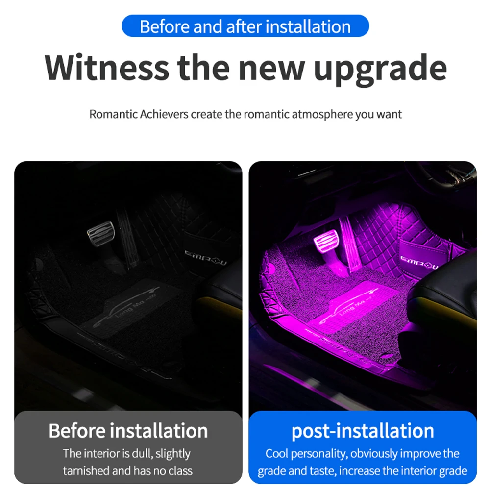 LED Auto-Innenraumbeleuchtung Fußraumbeleuchtungs-Set Zubehör – Bild 3