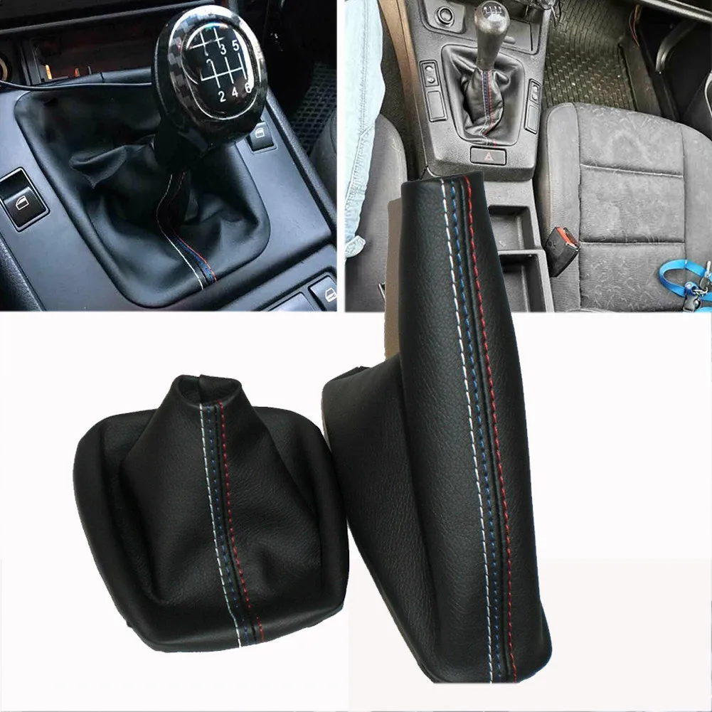 Auto Shift Schalthebel Staubdichte Abdeckung Handbremsgriff Kunstleder Abdeckung für BMW E30 E36 E34 E46 Z3