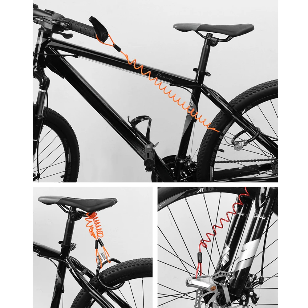Fahrrad Feder Kabel Schloss Anti-Diebstahl Seil Alarm Disc Lock – Bild 5