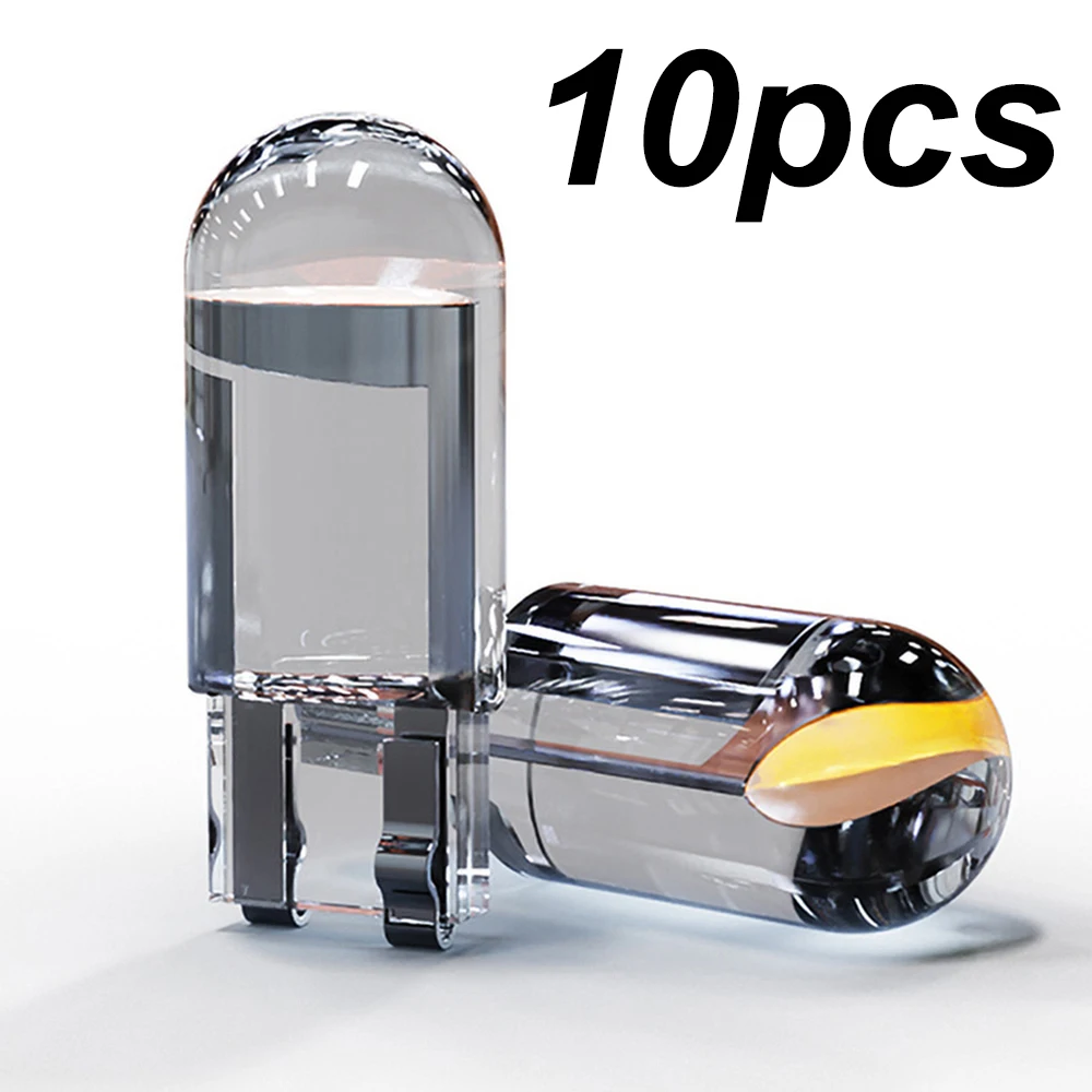 10X Neue W5W LED T10 Auto Lichter COB Glas Innen Teile Lampen Weiß eis blau Gelb Auto Kennzeichen Lampe Dome