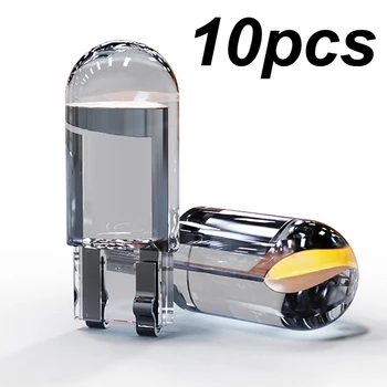 10X Neue W5W LED T10 Auto Lichter COB Glas Innen Teile Lampen Weiß eis blau Gelb Auto Kennzeichen Lampe Dome