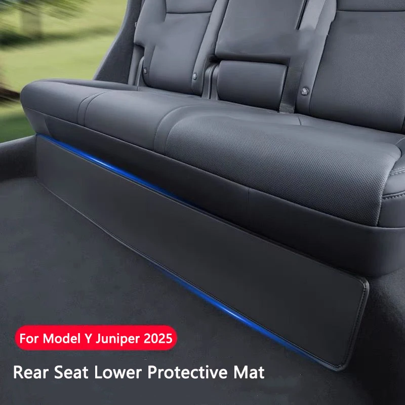 Rücksitz untere Schutzmatte für Tesla Model Y Juniper / Launch PU-Leder unter dem Sitz Anti-Kick-Pad