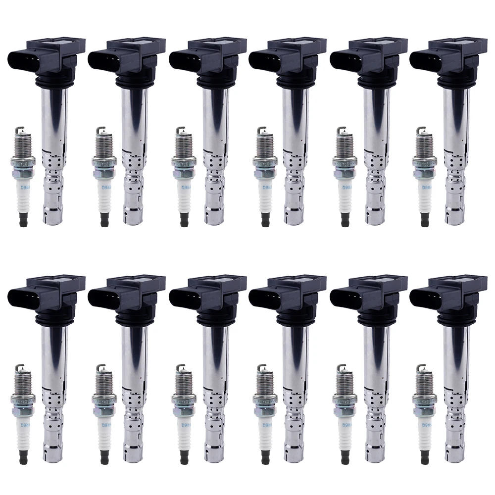 Zündspulen-Zündkerzen-Kit für VW TOUAREG 6.0 2004-2010 PHAETON PASSAT B5.5 BENTLEY CONTINENTAL FLYING SPUR