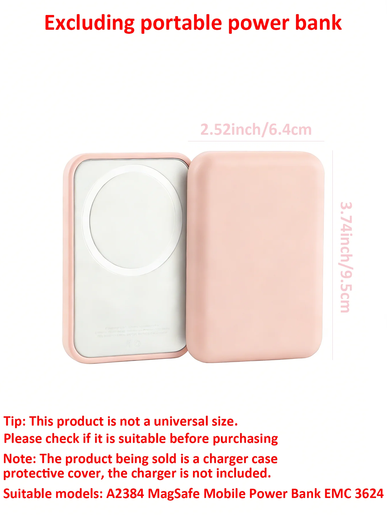 1 Rosa TPU-Ladehülle, Kompatibel mit Apples MagSafe Kabelloser – Bild 6