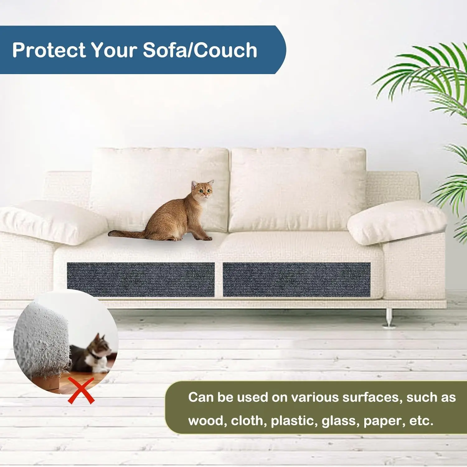 Wand selbstklebend Anti-Katzen-Kratz-Sofa DIY Katzen Kratzschutz – Bild 2