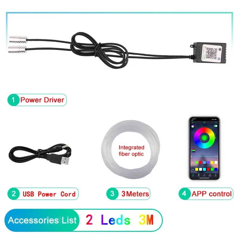 LED Auto Innen Umgebungs Streifen Lichter RGB Fiber Optic Atmosphäre Neon Beleuchtung Kit W/APP Fernbedienung