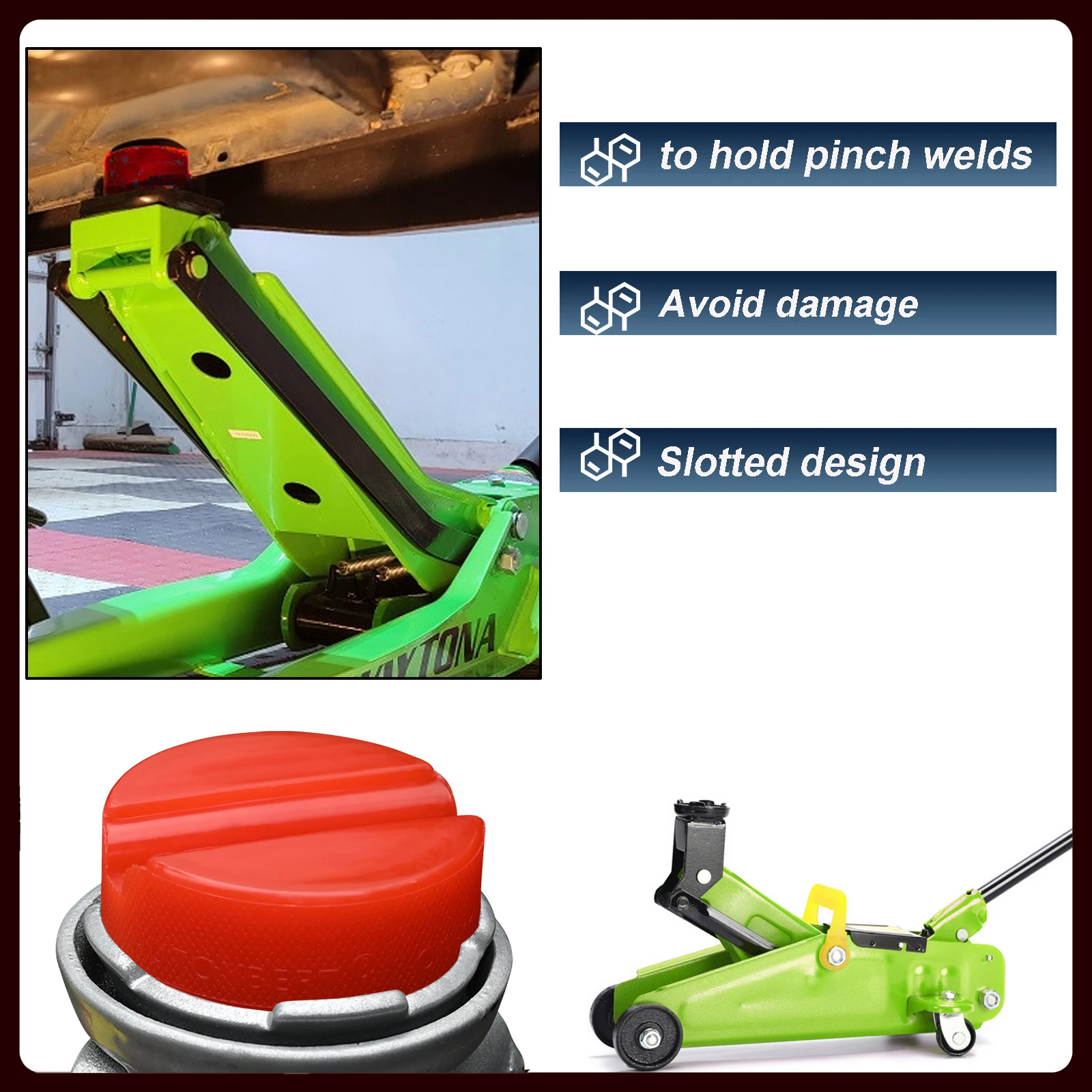 Auto Polyethylen Jack Gummi Pad Anti-Slip Schiene Adapter – Bild 5