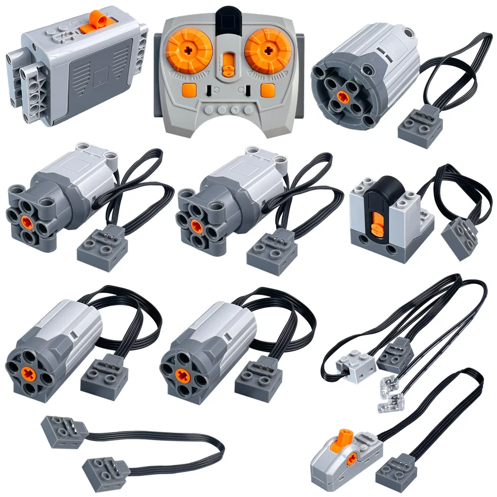 MOS 11-teiliges Brick Motor Power Function Kit mit Technik-Teilen, inklusive AA-Batteriebox
