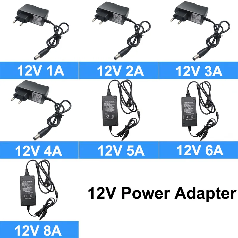 AC 110-240V DC 12V 1A 2A 3A 4A 5A 6A 8A Universal Power Adapter Versorgung Ladegerät Adapter EU US UK AU