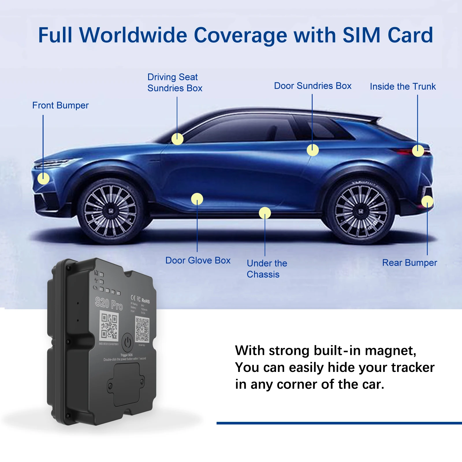 4G GPS Live-Tracker Magnetisch für Autos Gepäck Motorräder – Bild 3