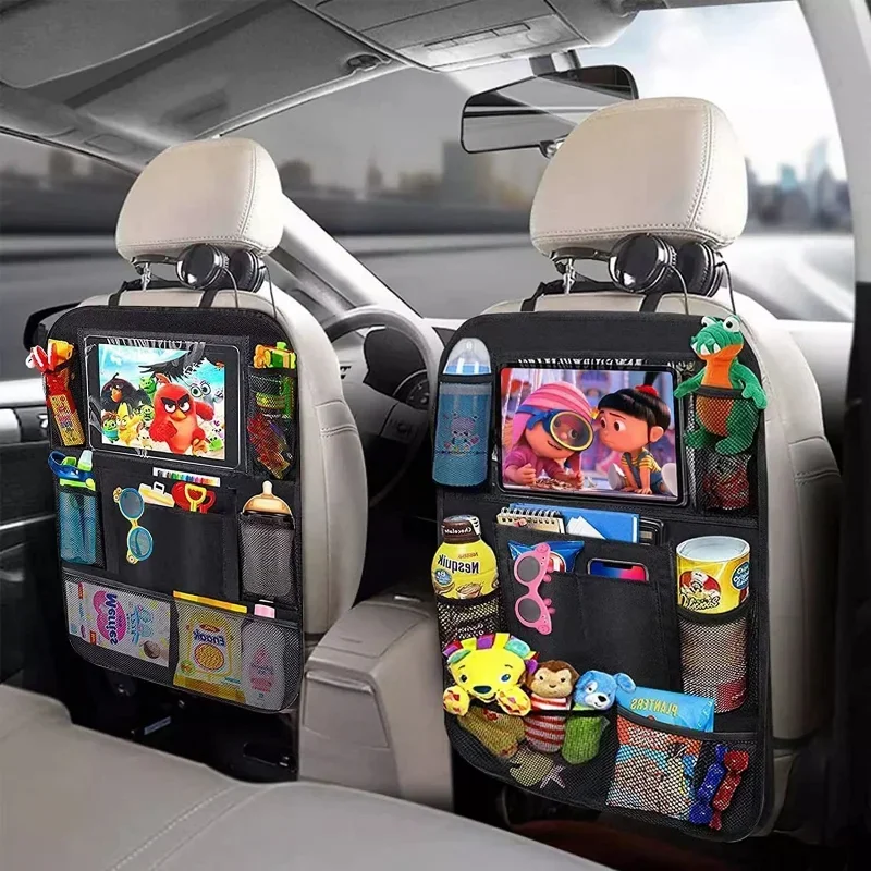 Auto-Rücksitz-Organizer mit Tablet-Halterung - Aufbewahrung und Sitzschutz mit mehreren Taschen
