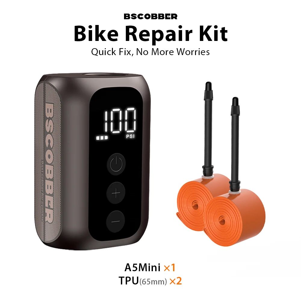 BSCOBBER Tragbarer Reifenfüller Wiederaufladbar Kabellos A5mini Fahrradluftpumpe 700c TPU Fahrradschlauch