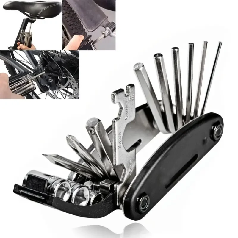 16-in-1 Mountainbike Tragbare Steckdose Mehrzweckschlüssel Fahrrad Multi Tool Schraubendreher Motorrad Fahrrad