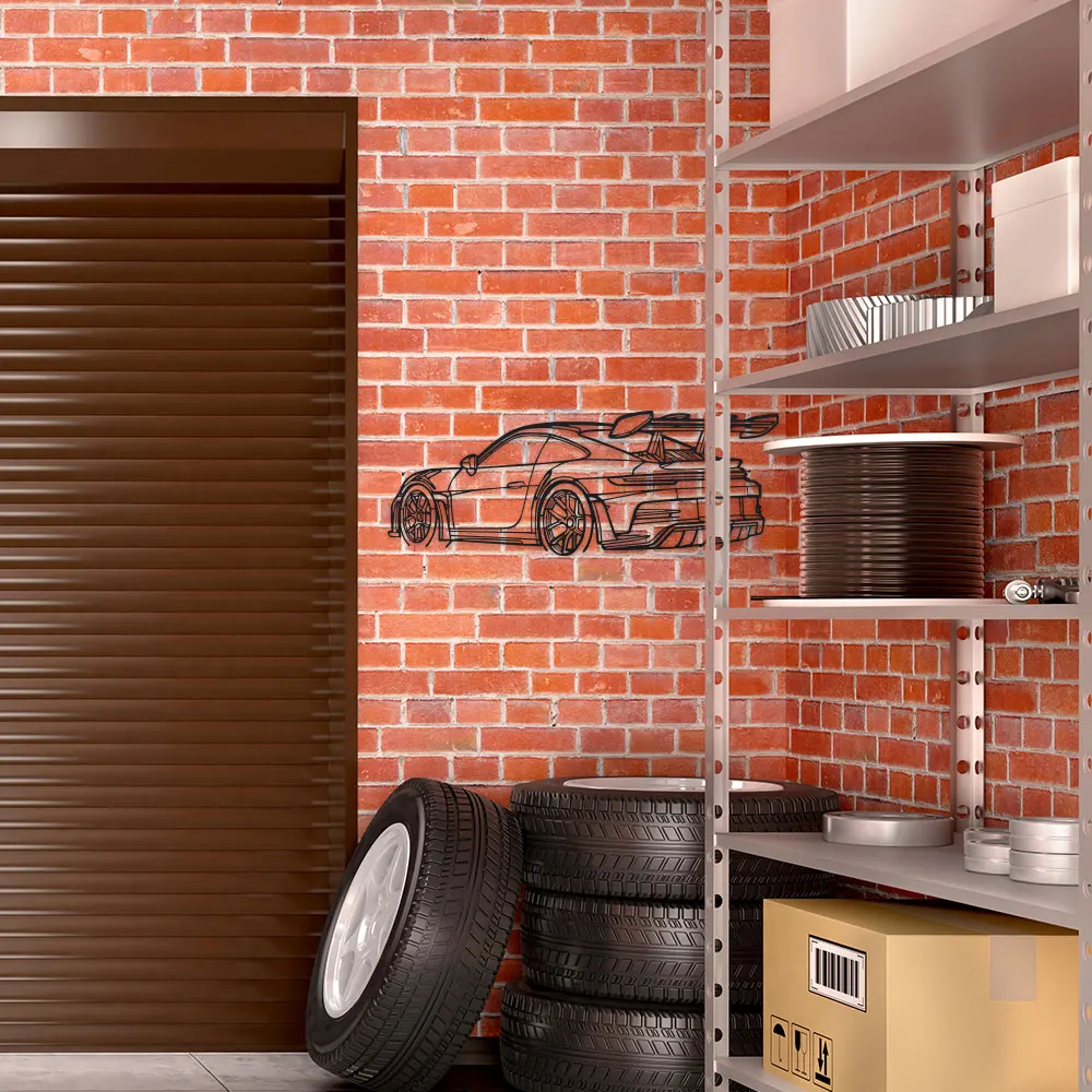 Auto-Wandkunst aus Metall - schwarze Metallschnitzerei, elegantes – Bild 4