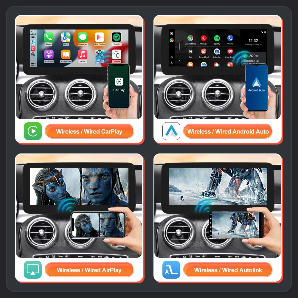 Drahtloser CarPlay Android Auto-Multimedia-Bildschirm – Bild 4