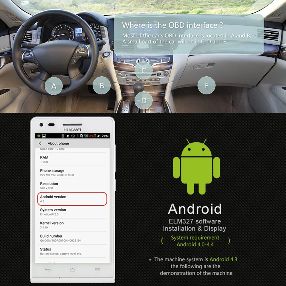 OBD2 Auto Diagnose Werkzeug Scanner Bluetooth ELM327 OBDII Auto – Bild 2